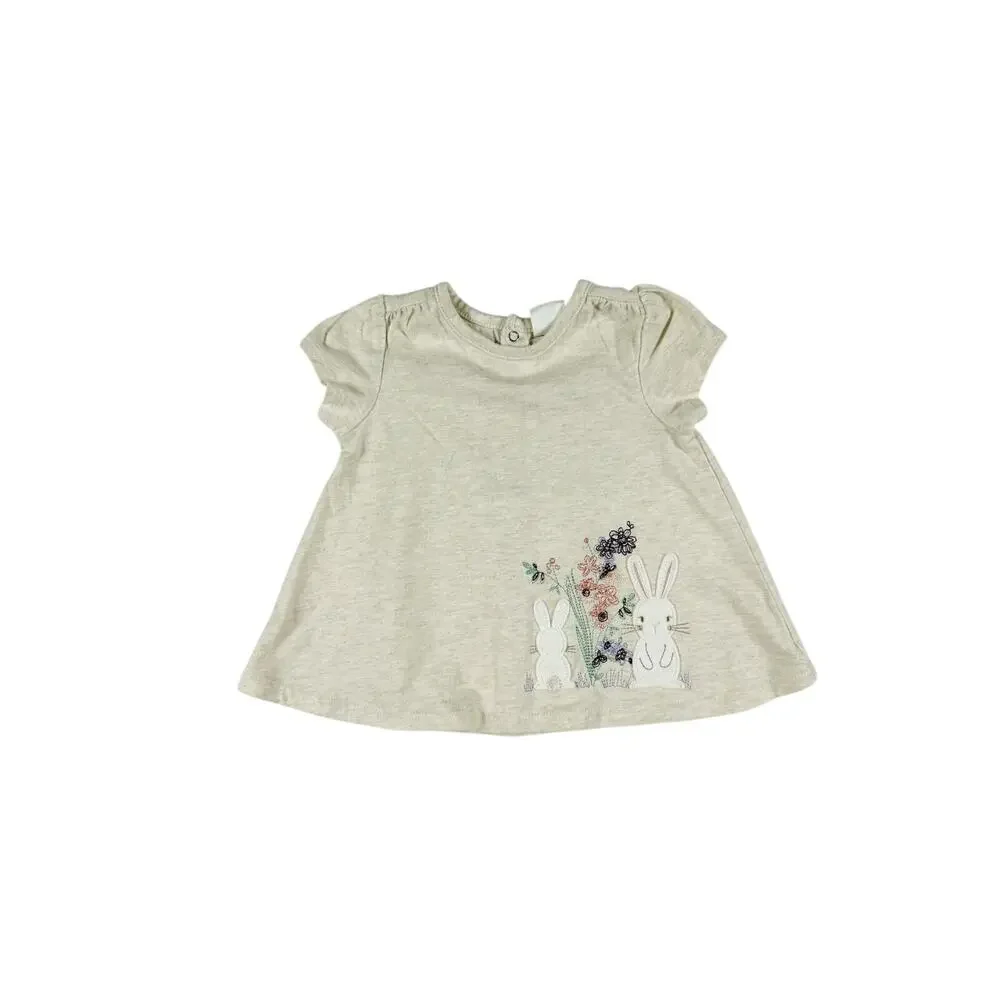 Starting Out Bunny Floral Tunic & Floral Bike Shorts Set Size 9 Months